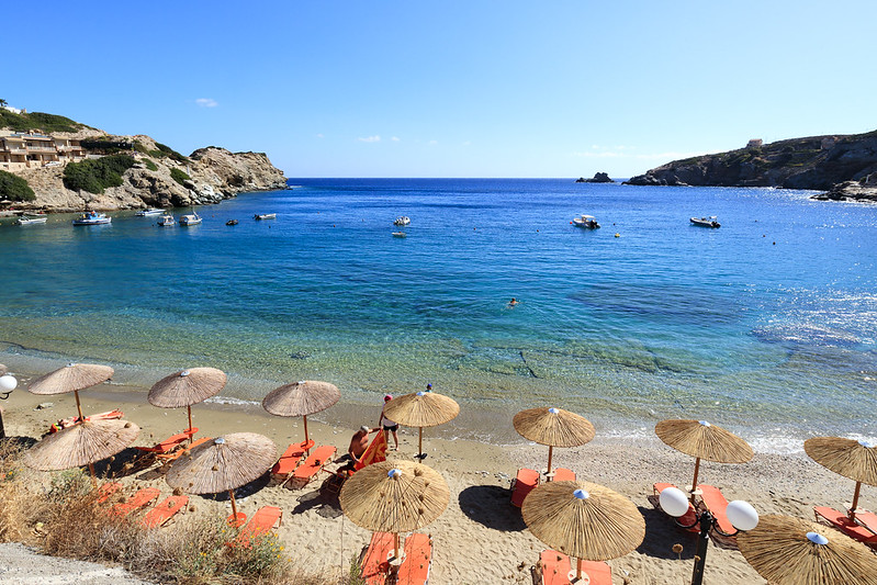 Agia Pelagia with Umbrellas, Crete Greece