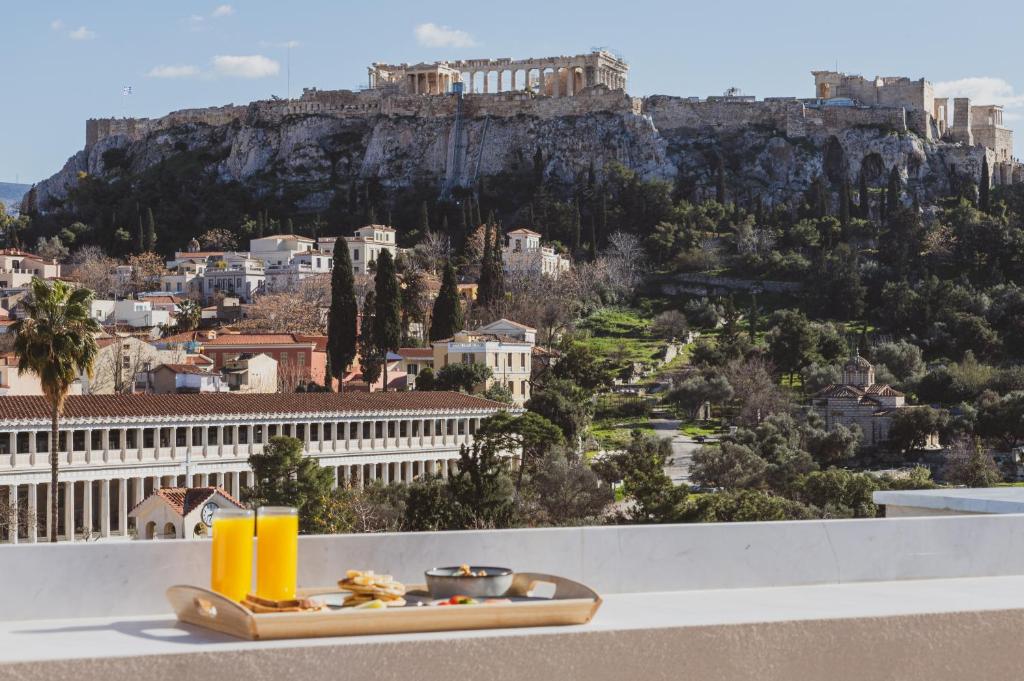 Altar Suites Athens with a breakfast view of the Acropolis