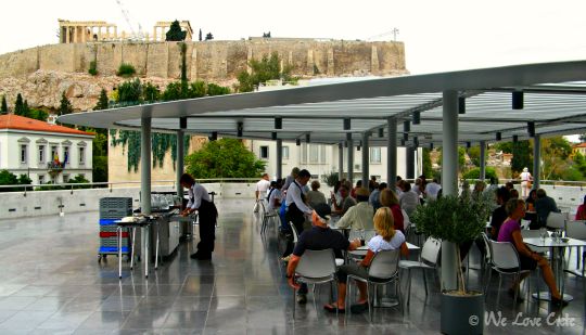 Athens - see the Acropolis from the rooftop cafe of the Acropolis Museum