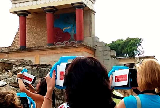 Augmented reality tablets by Moptil at Knossos Palace, Crete