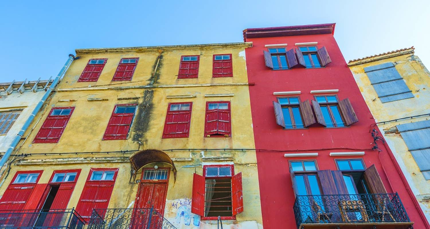 Chania coloured buildings