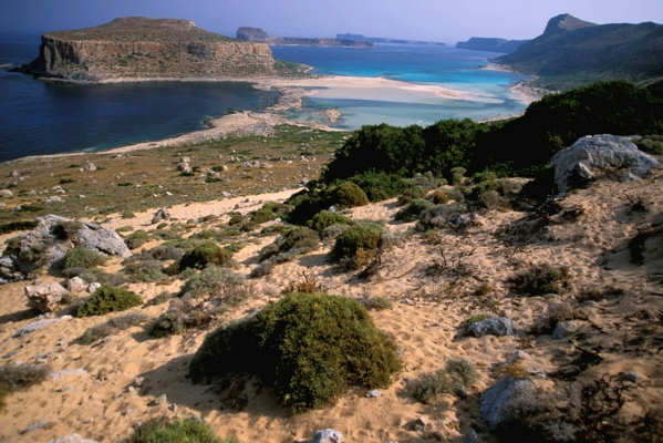 Gramvousa Islet and Balos Lagoon from Cape Tigani (image by Mark Latter)