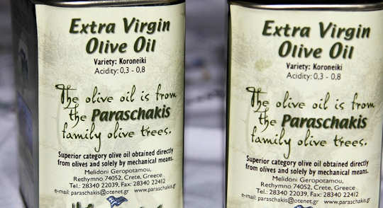 Paraschakis Olive Oil cans - Crete