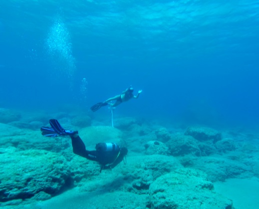 Diving in clear waters of Crete (image by Mark Latter)