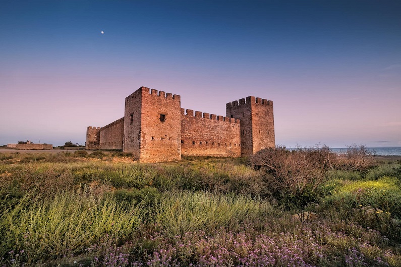 Frangocastello Castle and Moon