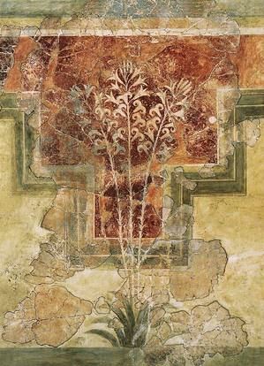 The Fresco of the Lilies was found at Ancient Amnisos in Crete