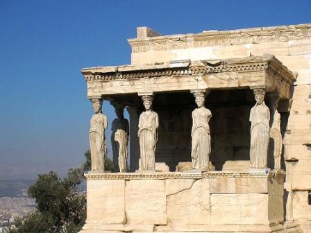On the Acropolis are the statues of the Caryatides (image by JT Stewart)