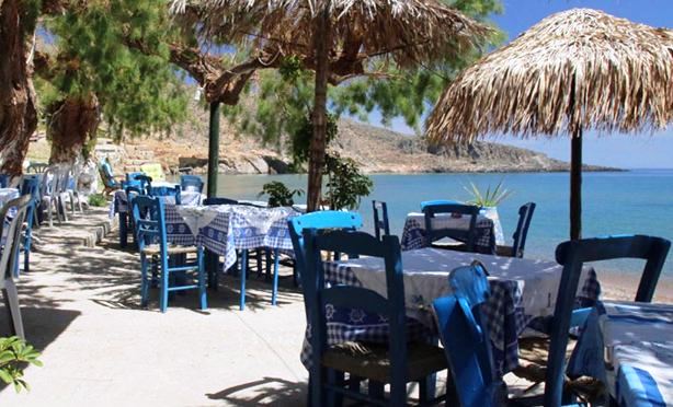 Akrogiali Taverna is right on the beach at Kato Zakros in eastern Crete