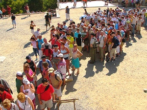 Queues can get long in summer