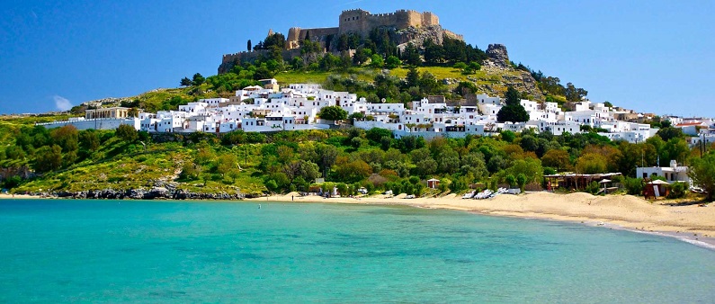 Lindos Beach and Acropolis