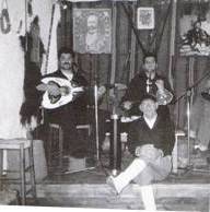 Cretan Music and Dance - black and white photo of musicians