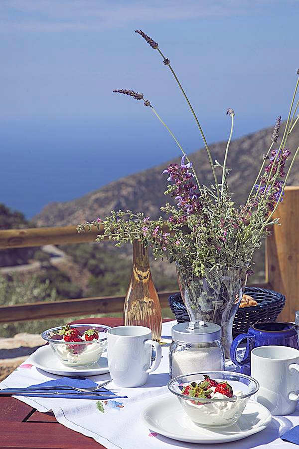 What a view for breakfast! Sea views in privacy from Christo's place, 5 km from the village