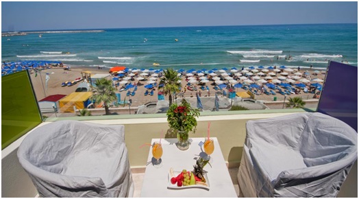 View from the balcony of Palm Beach Apartments on the beach