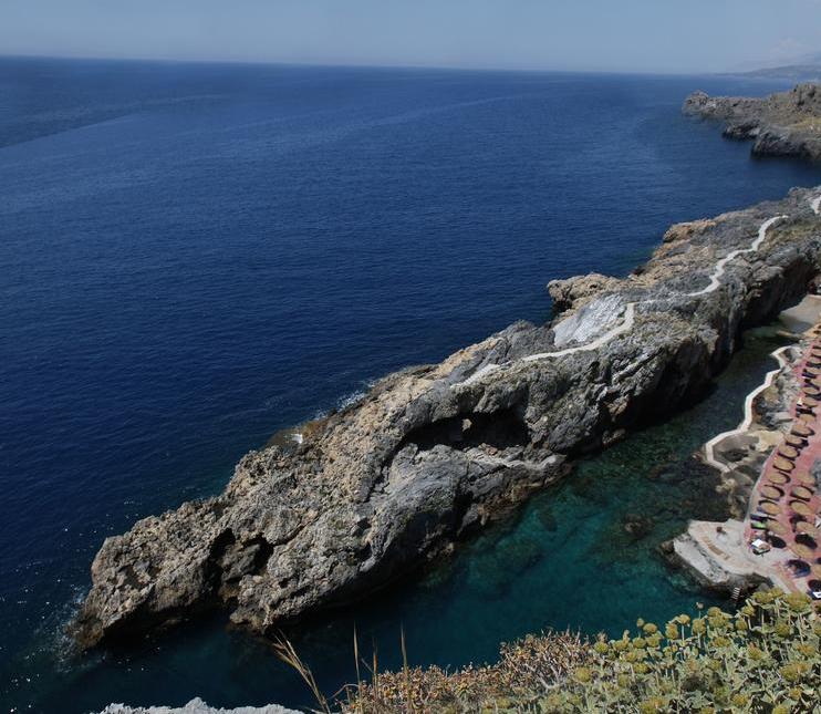 The tiny yet deep sheltered harbour in southern Crete is named 'Pirates' Fjord' and made a great hiding spot for a boat in those violent times