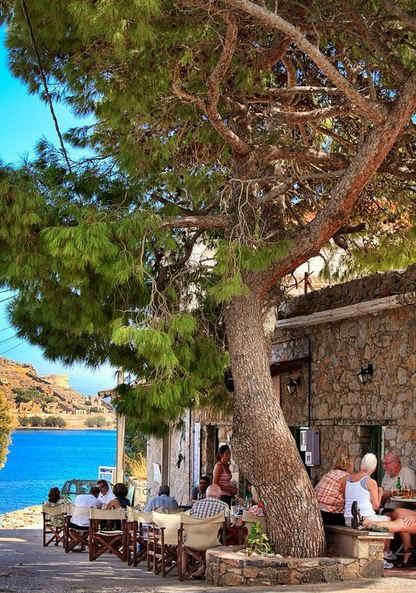 Village of Plaka with a glimpse of the island across the bay...