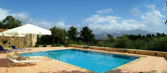 Stavromenos Villa near Rethymnon in Crete is surrounded by olive groves