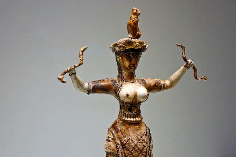 Visit Heraklion Archaeological Museum to see the impressive finds from all over the island - including the Minoan Snake Goddess statuette