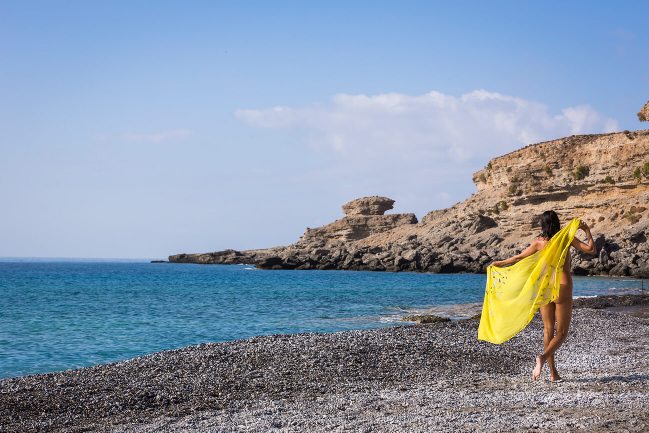 Vritomartis Naturist Resort in Crete - clothing is optional on the beach