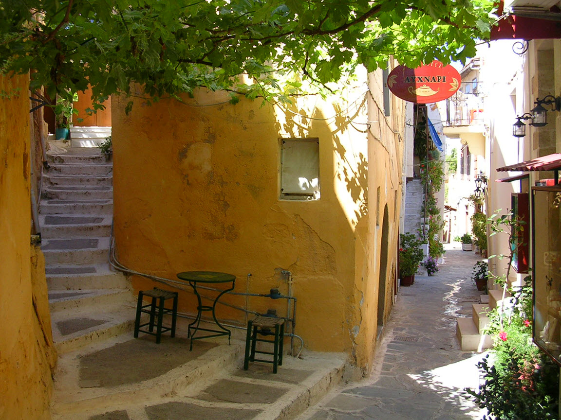 Chania Crete - the old town - colours of the lane ways