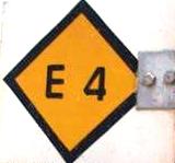 E4 European Walking Path - Yellow and Black Marker