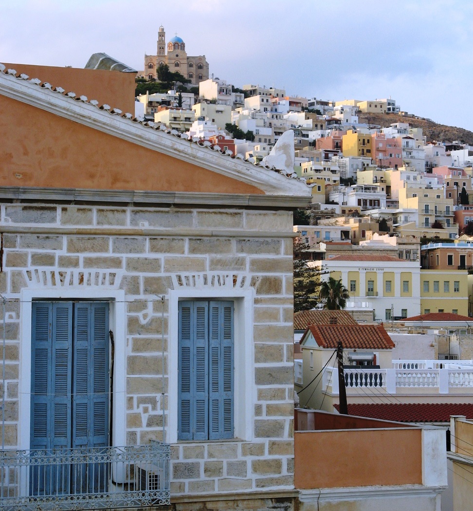 Ermoupolis town and cathedral, Syros Island, Greece
