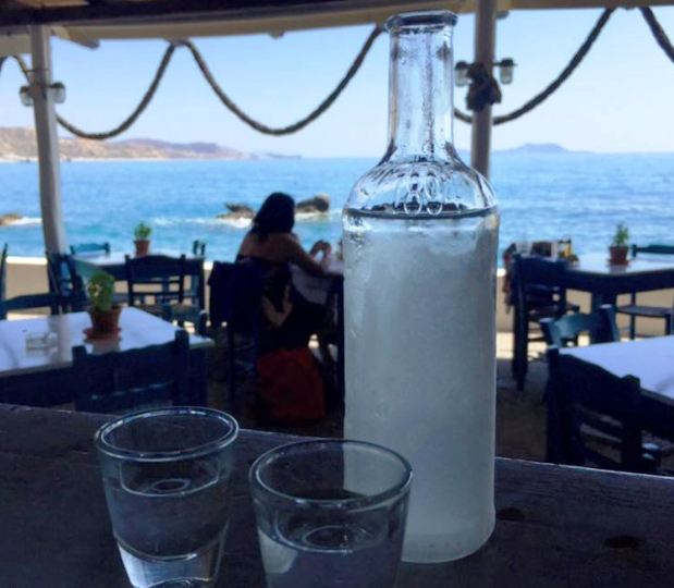 Agia Fotini cold Raki by the bay