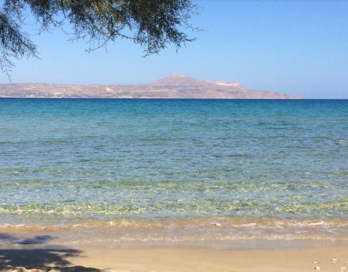 The clear waters of Almyrida Beach in Chania