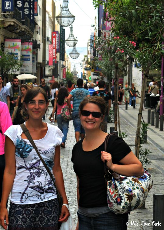Strolling Ermou Street with friends