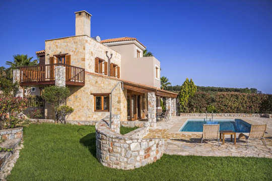 Athina Villas with expansive gardens and pool