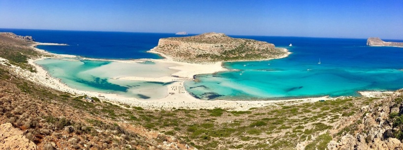 Balos Lagoon and Gramvousa Island in the west of Crete