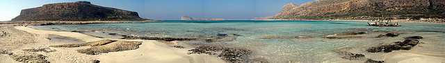 This is Balos Lagoon - with the island of Gramvousa on the left. A magical place, just near Kissamos. You can get there by boat.