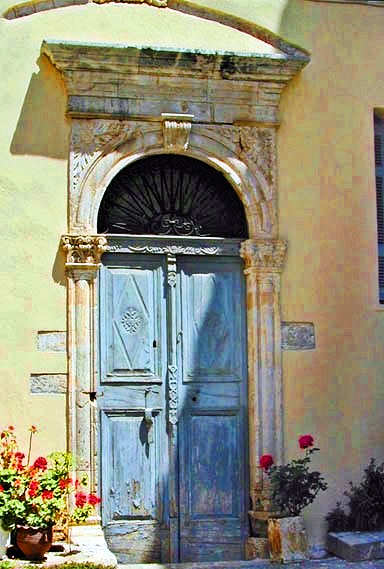 Pale blue door of Crete - Chania