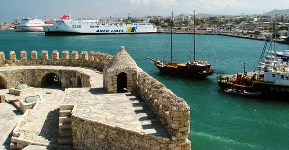 Heraklion Crete - looking from the old fortress to the new port