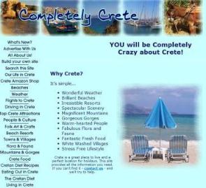 Completely Crete webpage screen shot