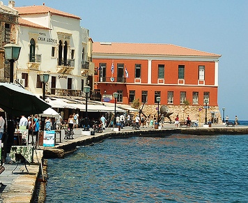 Chania old harbour, showing Fort Firca and the Maritime Museum