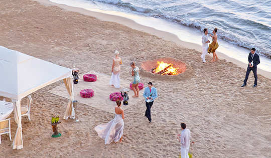 Pre-party reception on Rethymnon Beach