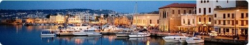 The harbour of Chania at dusk