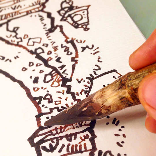 Dalius Art - twig pen and ink