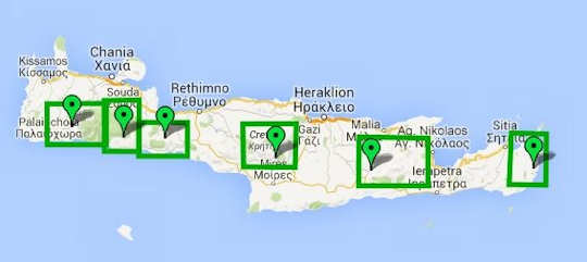 Hiking Maps - sketch of regions covered