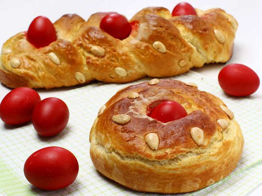 Easter bread tsoureki or τσουρέκι