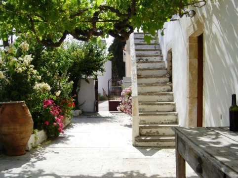 Economou Winery - the shaded courtyard