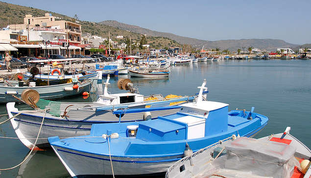 Elounda Harbour, Crete (image by Ted Bassman)