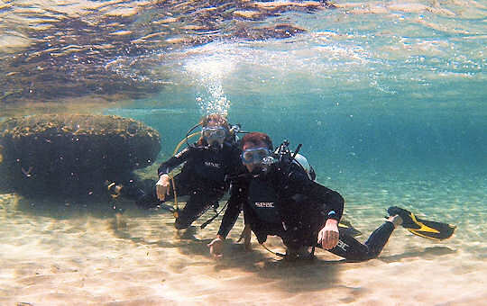 Scuba lesson at Falasarna Beach, Crete