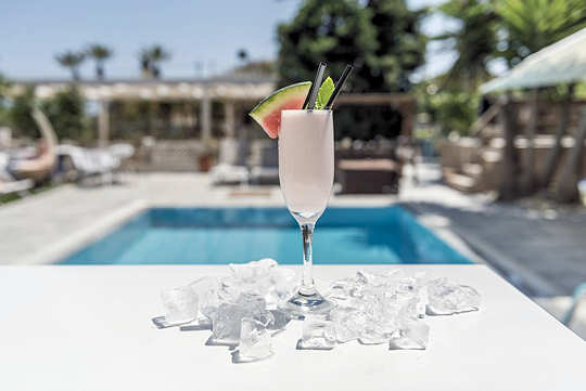 A cool drink at the pool bar of Hotel Georgia