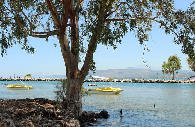 The pretty river mouth of Georgioupolis Beach