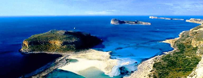 Balos Lagoon aerial image, Crete Greece