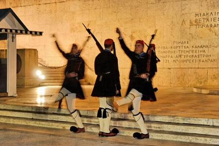 Athens Day Tour - see the guards at the tomb of the unknown soldier