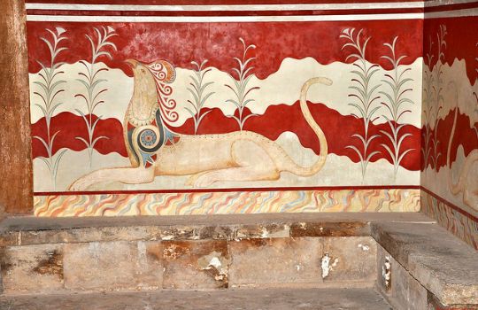 The Throne Room at Knossos with the beautiful Minoan Fresco