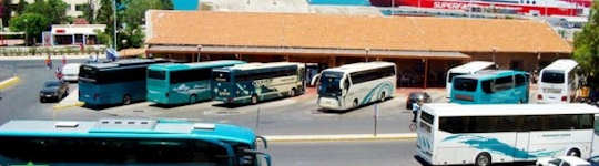 Heraklion Bus Station A - near the port - regional buses arrive here from Rethymnon and depart for Agios Nikolaos