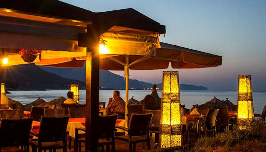 Maria Beach Restaurant - twilight next to the sea